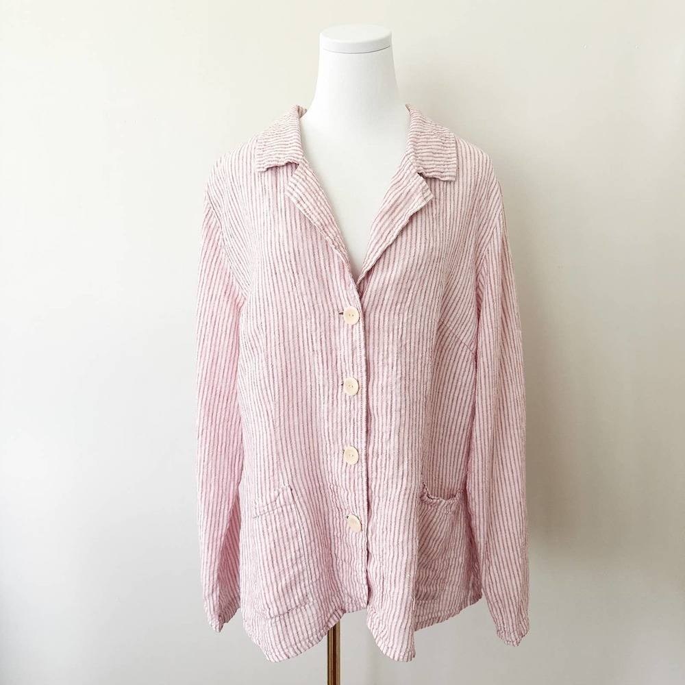 Flax Pink Striped Women's Jacket